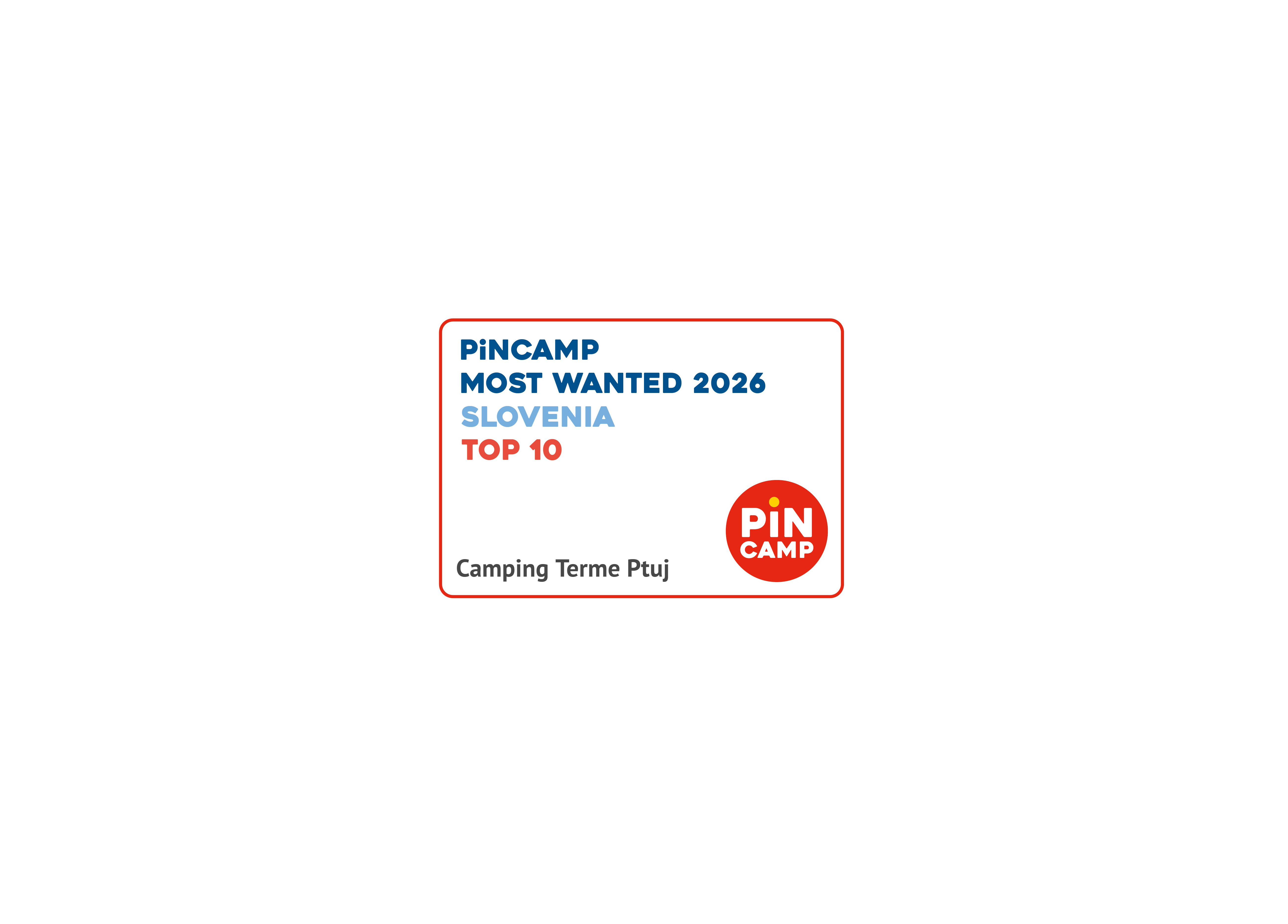 PINCAMP Most Wanted 2026 Auszeichnung für Camping Terme Ptuj